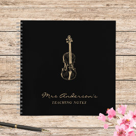 Viola Violine Teacher Black Music Notizbuch