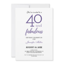 Violet 40 et fabuleuse invitation d'anniversaire