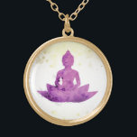 *~* Violet AP33 Buddha Botanischer Flora Lotus Vergoldete Kette<br><div class="desc">( Suche nach AP33 für ähnliche Designs ) Einfach und Minimal Abstrakt Boho Zen Wasserfarbe weich mit GOLD Bereichen. In Silver Plate und Gold Plate gibt es verschiedene Möglichkeiten in Form- und Metallfarben. * Energetisch Enhanced Bohemisch Botanical Garland / Bouquet Floral / Blume Pastel Moderne Beliebt sanft farbenfrohe Zen künstlerischer...</div>