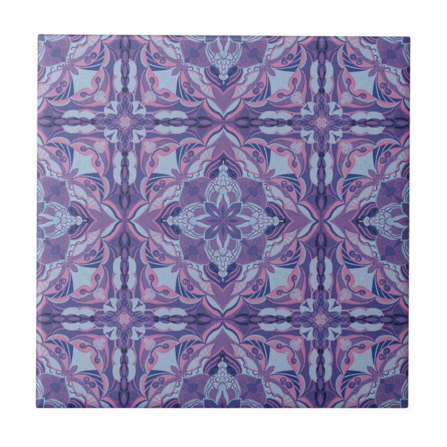 Violet Azulejo Spanish Tile Fliese (Vorderseite)