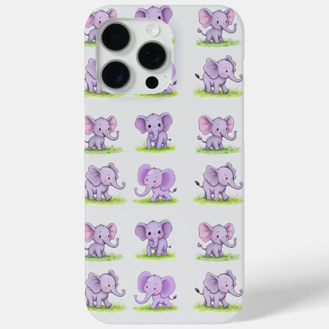 Violet Baby Elephant iPhone/iPad Case (Rückseite)