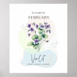 Violet Birth Blume für Februar Poster