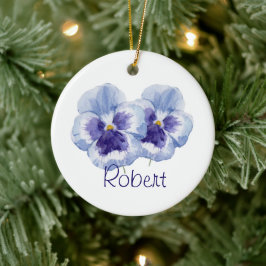 Violet Birth Month Flower FEBRUARY Name & Year Keramik Ornament