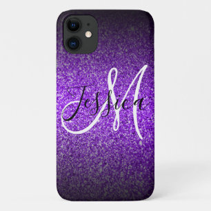 Violet Black Glitzer Ombre Personalisiert Case-Mate iPhone Hülle