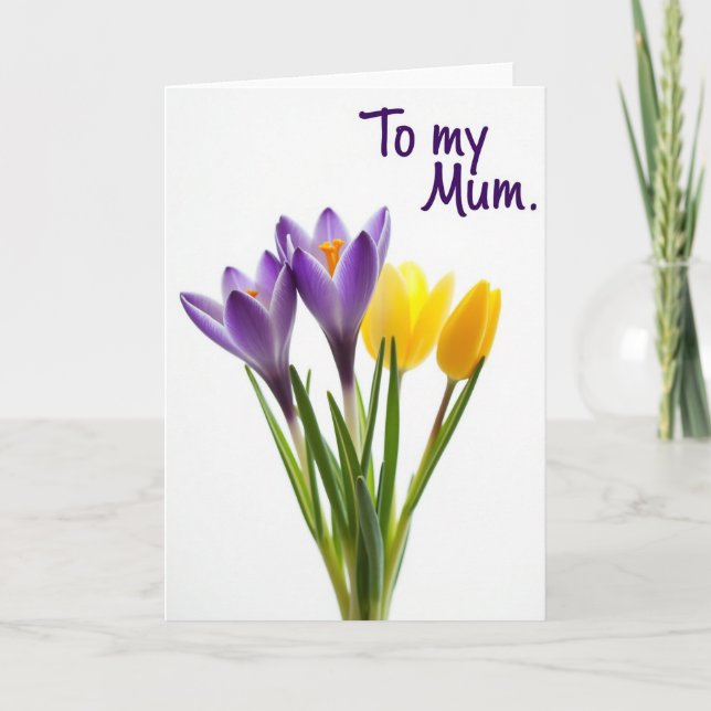 Violet Blooms Mum Card Karte (Vorderseite)