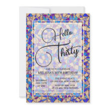 Violet Blue Mosaic Hallo 30. Geburtstag
