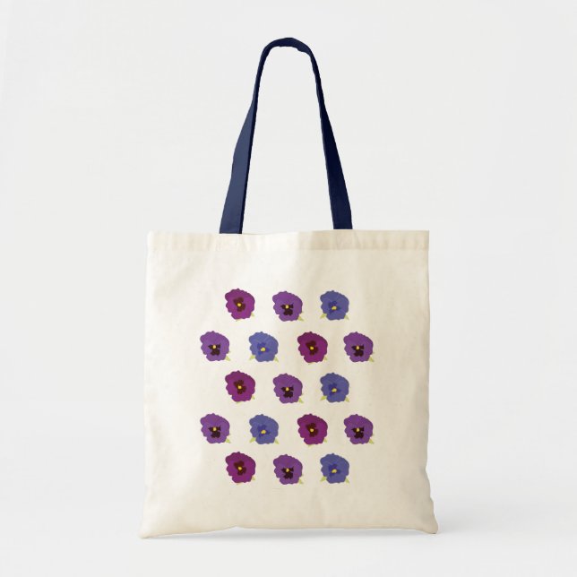 Violet Blume Muster Tote Tasche (Vorne)