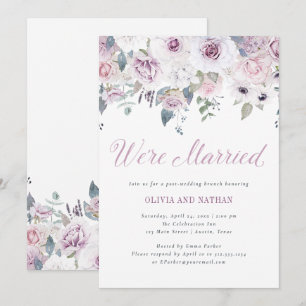 Violet Blush   Florale Post-Hochzeitsfeier Einladung