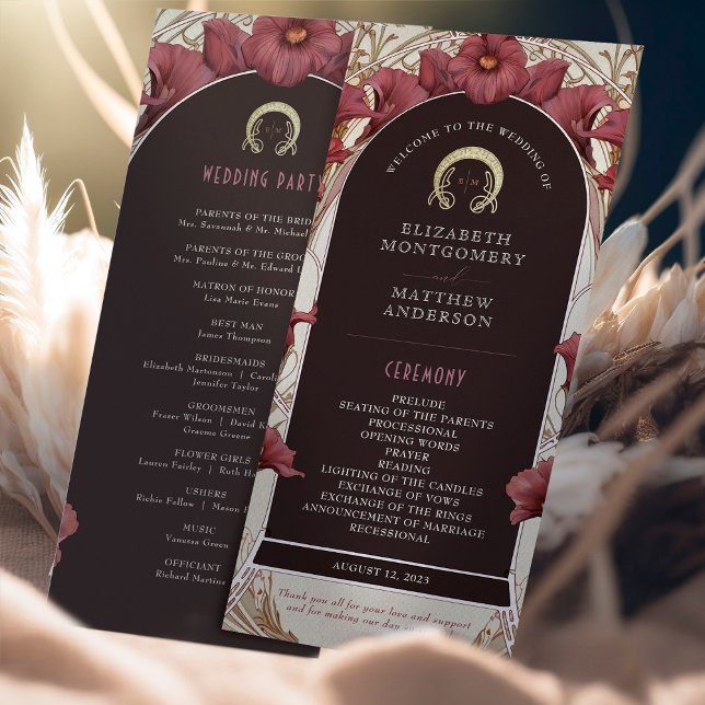 Violet Calla Lilies Hochzeitsprogramm Jugendstil Programm (Von Creator hochgeladen)