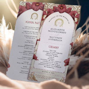 Violet Calla Lilies Programme de mariage Art Nouve