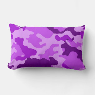 Violet Camouflage Muster Lumbar Kissen