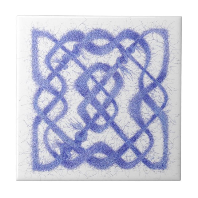 VIOLET CELTIC KNOT 4,25" Keramik Tile Fliese (Vorderseite)