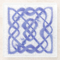 VIOLET CELTIC KNOT Glass Untersetzer