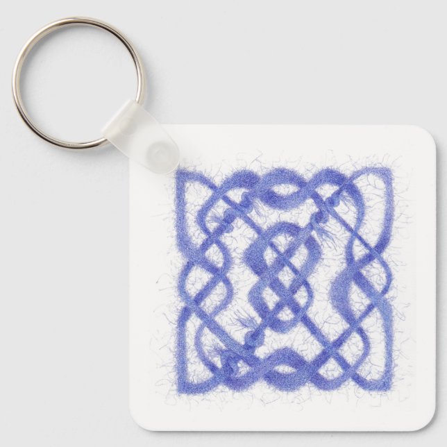VIOLET CELTIC KNOT Square Aluminium Schlüsselanhän Schlüsselanhänger (Vorderseite)