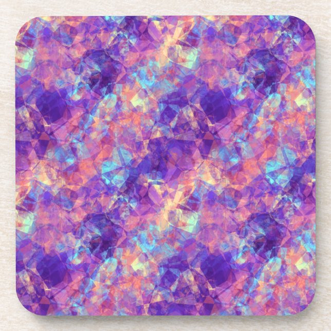 Violet Crumpled Textur Getränkeuntersetzer (Vorderseite)