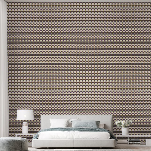 Violet Daisy Rhythm Tapete  (Schlafzimmer)