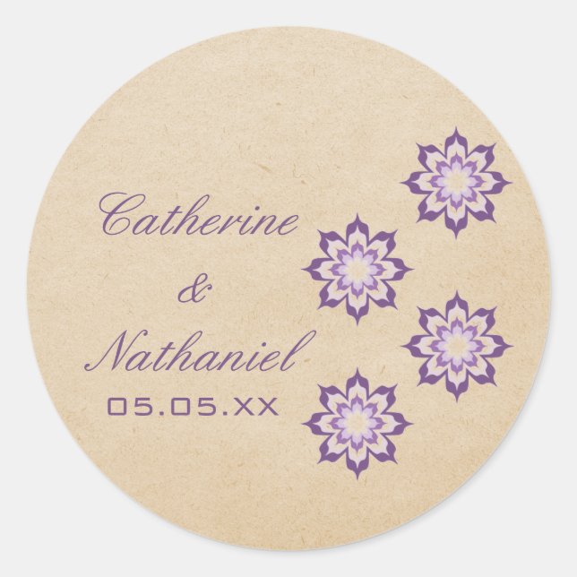 Violet Daring Floral Blooms Stickers (Vorderseite)