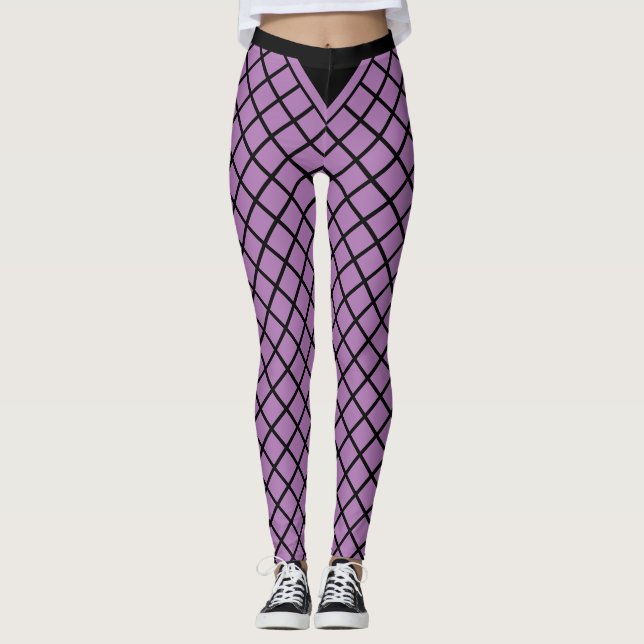 Violet Diamond Muster Leggings (Vorderseite)