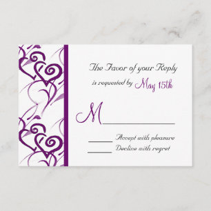 Violet Double Coeur Vins Vins Vigne Mariage RSVP