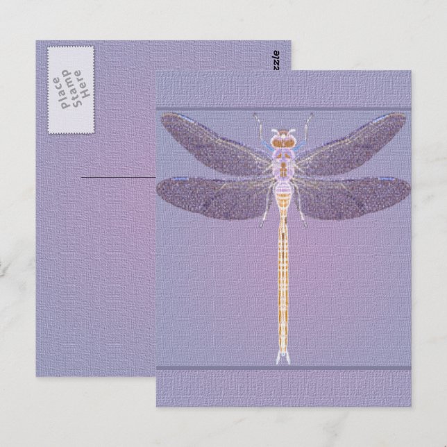Violet Dragonfly Postkarte (Vorne/Hinten)