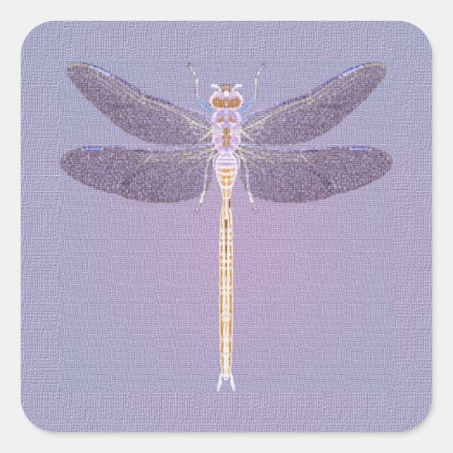 Violet Dragonfly Quadratischer Aufkleber (Vorderseite)