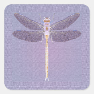 Violet Dragonfly Quadratischer Aufkleber