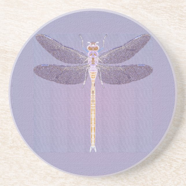Violet Dragonfly-Untersetzer Sandstein Untersetzer (Vorne)