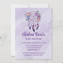 Violet Dreamcatcher und Blume Girl Baby Dusche