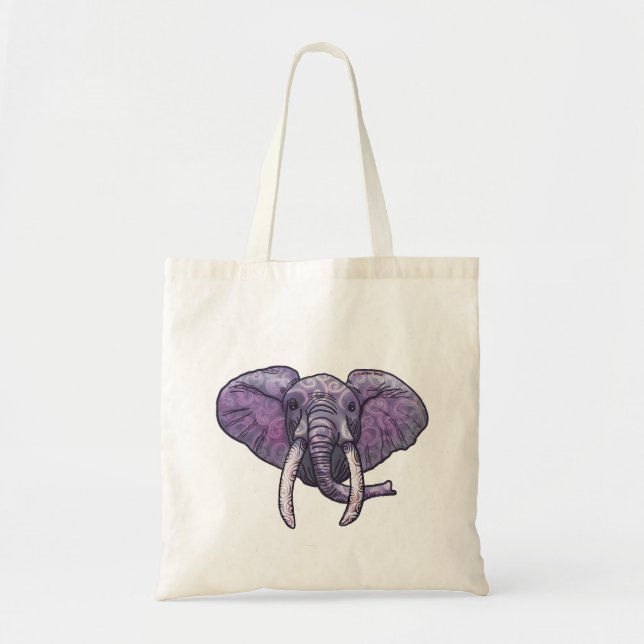 Violet Elephant Face Tragetasche (Vorne)