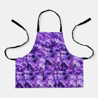 "Violet en fleurs : tablier de fleurs violettes"