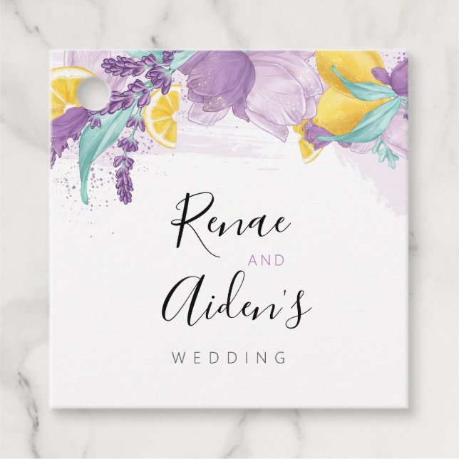 Violet, étiquette de faveur de citron lavande, dou (Devant)