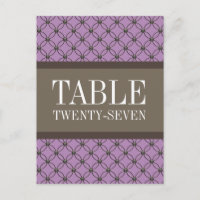 Violet Extravagante Gitter Tischnummer Postkarte