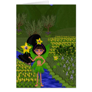 Violet Faery dans le champ de fleurs carte