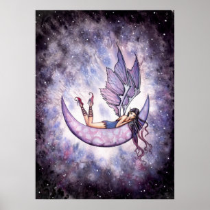 Violet Fairy on the Moon Poster par Molly Harrison