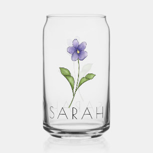 VIOLET Februar Birth Blume Individuelle Name Dosenglas