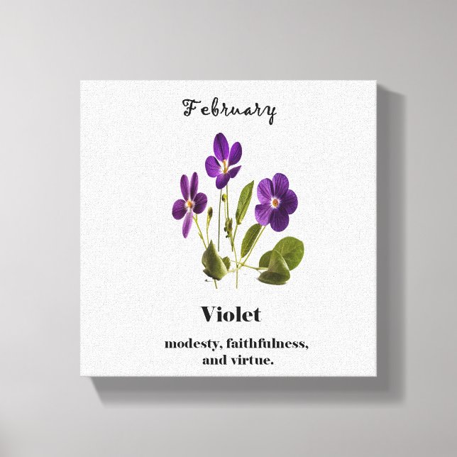 Violet Februar Geburt Blume Leinwand (Vorderseite)