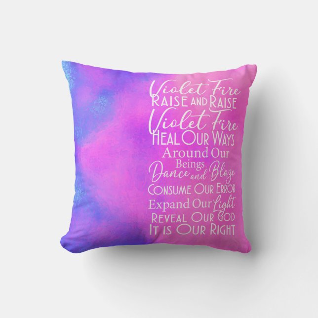Violet Fire Inspiration Gebet Pruple Kissen (Vorderseite)