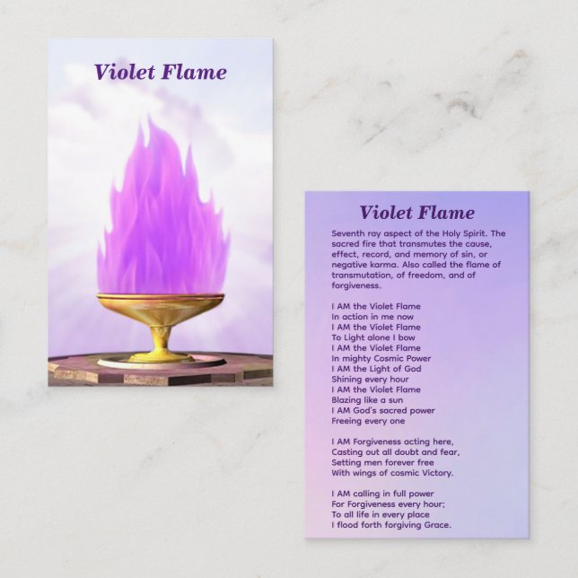 Violet Flame Chalice Visitenkarte (Vorne/Hinten)