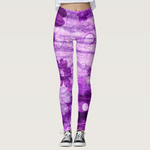Violet Floral Leggings