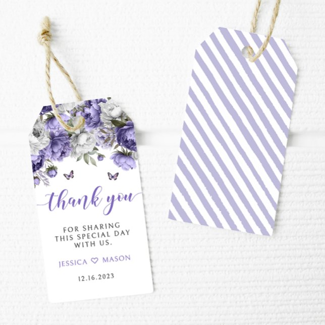 Violet floral mariage merci pour les étiquettes ca (Créateur téléchargé)
