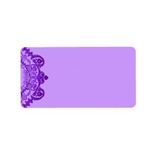 Violet Floral Vintage Art Blank Étiquettes de adre