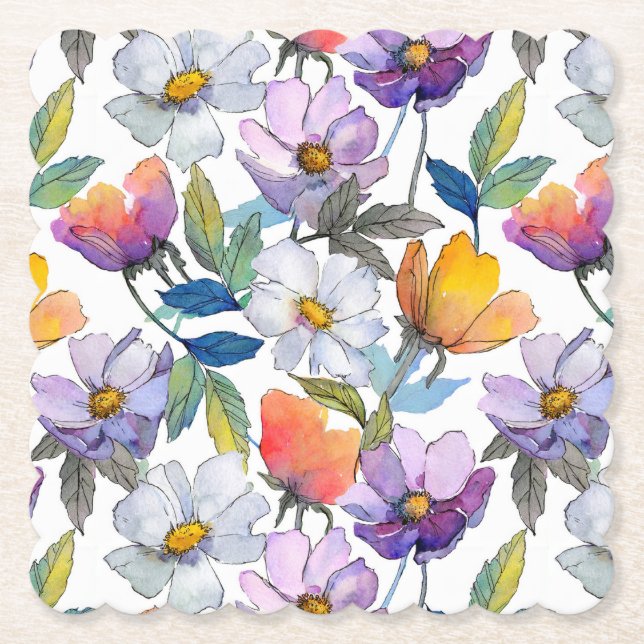 Violet Flower Coaster Untersetzer (Vorderseite)