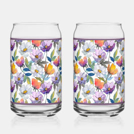 Violet Flower Soda Glass Dosenglas