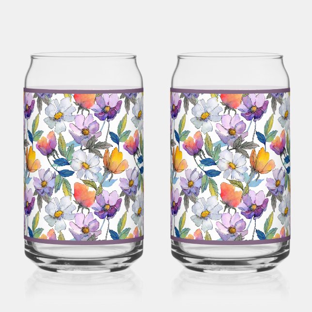 Violet Flower Soda Glass Dosenglas (Vorderseite)