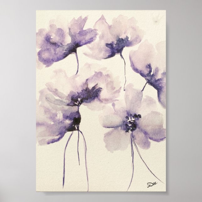 Violet Flowers Premium 5x7 Canvas Gloss Poster (Vorne)