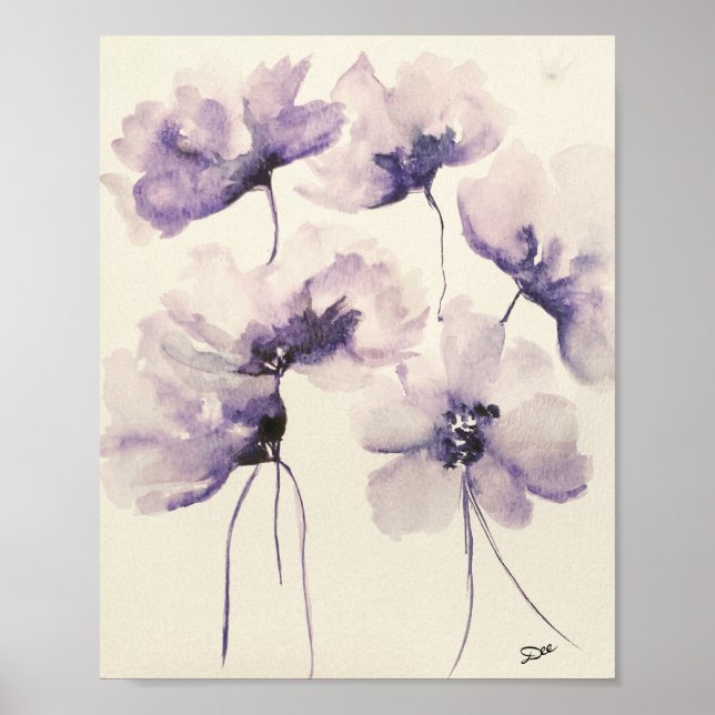 Violet Flowers Premium 8x10 Poster en toile brilla (Devant)