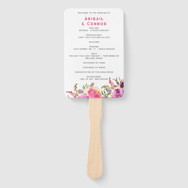 Violet Fuchsia Floral Program für Spaß und Lebensf Fächer (Vorderseite)