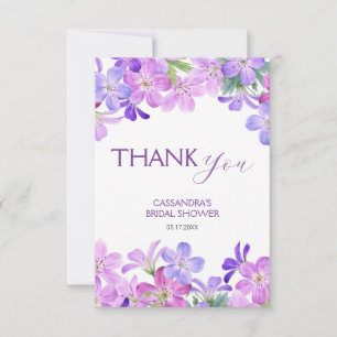 Violet Geranium Floral Brautparty Dankeskarte
