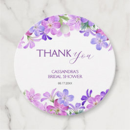 Violet Geranium floral Brautparty Vielen Dank Geschenkanhänger