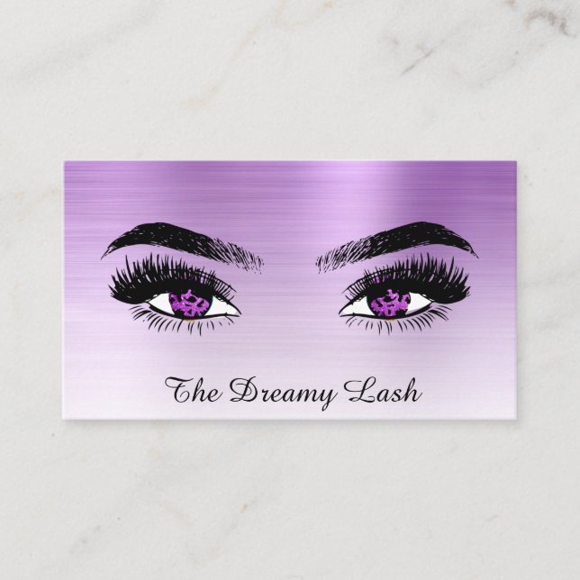 *~* VIOLET Glitzer Lashes QR Brows Extensions Visitenkarte (Vorderseite)